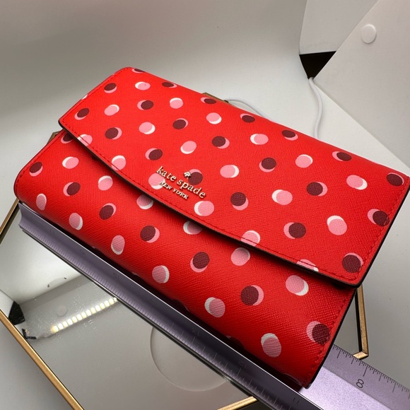 Kate Spade Red Polka Dot Convertible Clutch - Picture 5 of 8